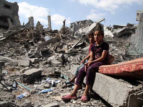 Children in Gaza during ceasefire