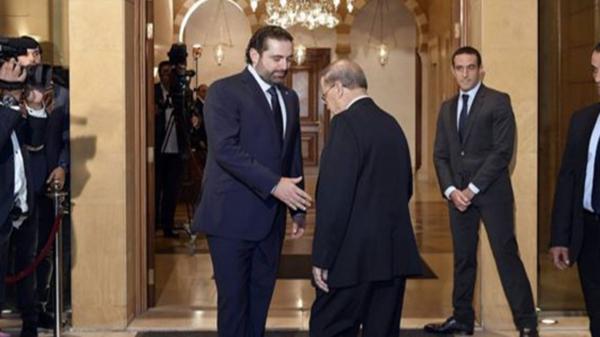 El ex primer ministro Saad Hariri junto a Aoun