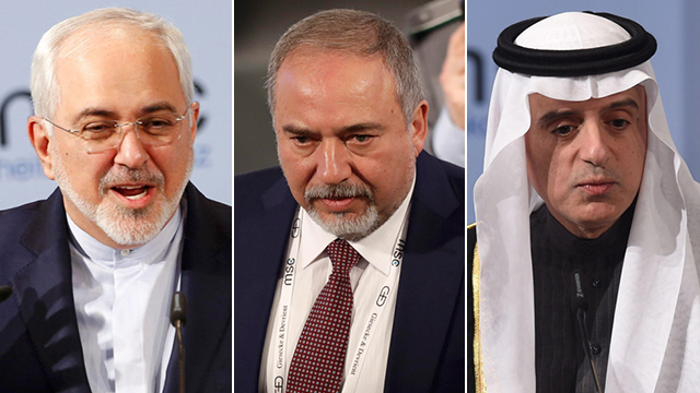 From Left to right: Mohammad Javad Zarif , Avigdor Liebmerman and Adel al-Jubeir (Photo: Reuters, AP, AFP)