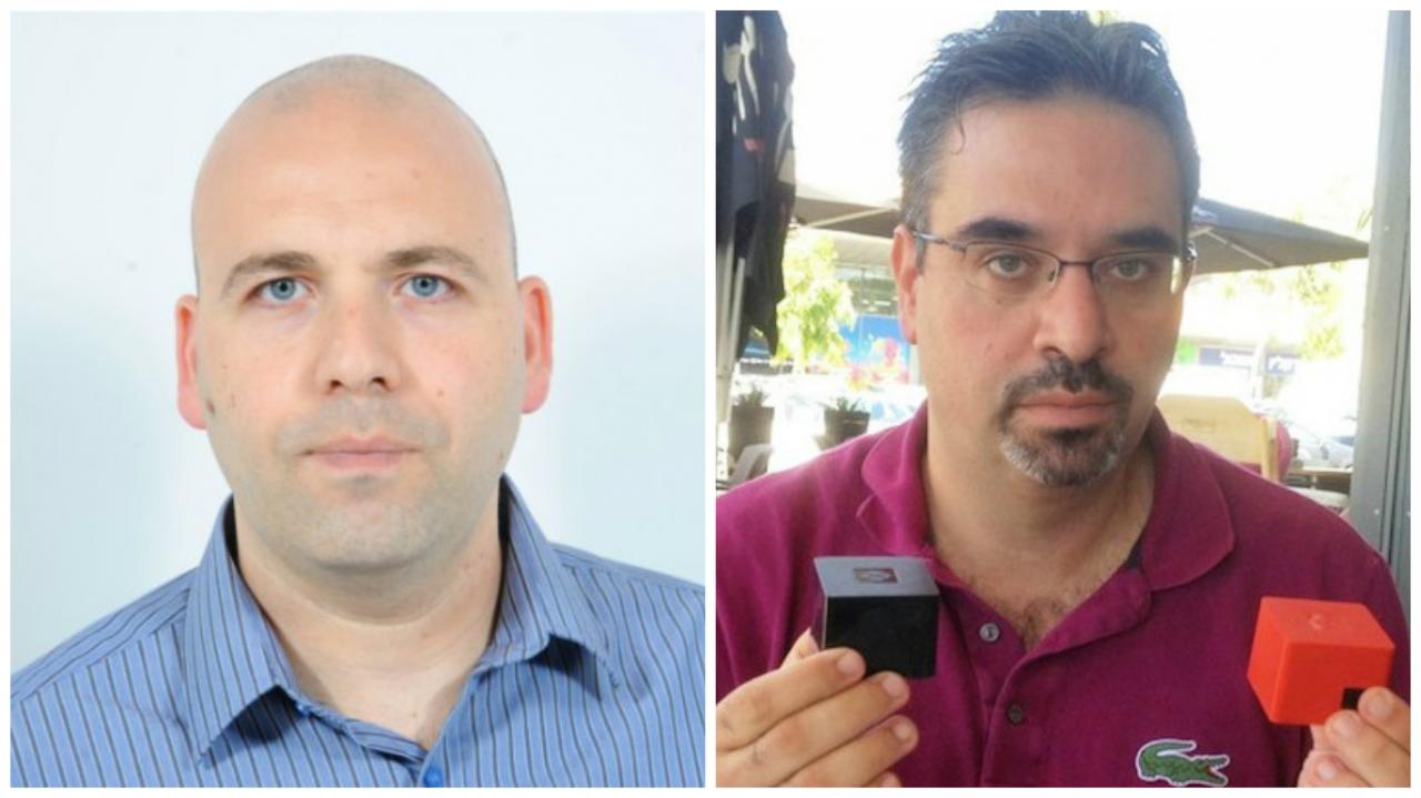 Left: Rabeeh Khoury holding SolidRun computers. Photo: courtesy Right:Kossay Omary. Photo via LinkedIn 