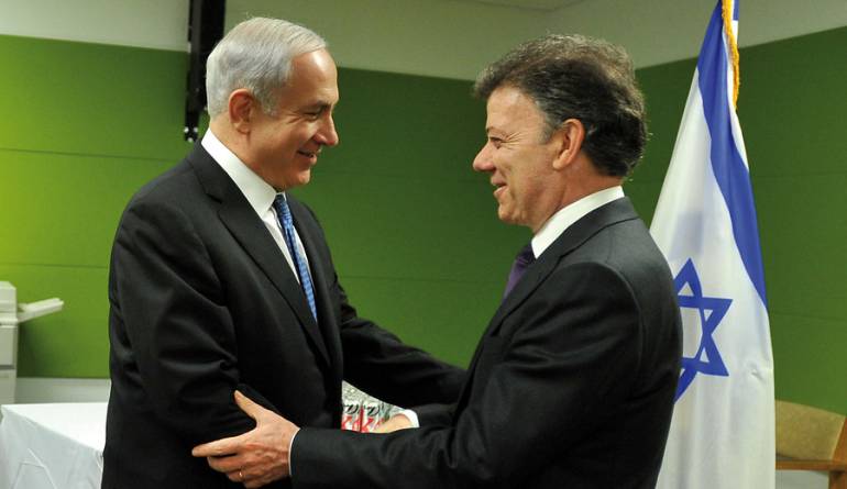 Resultado de imagen de Netanyahu con Santos, imagenes